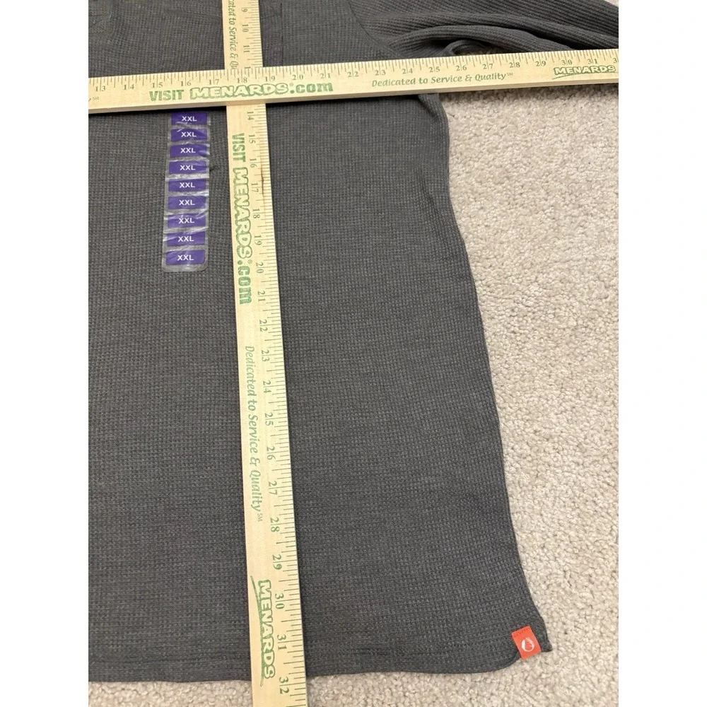New The American Outdoorsman Heather Gray Longsleeve Henley Thermal Shirt XXL - Picture 4 of 5